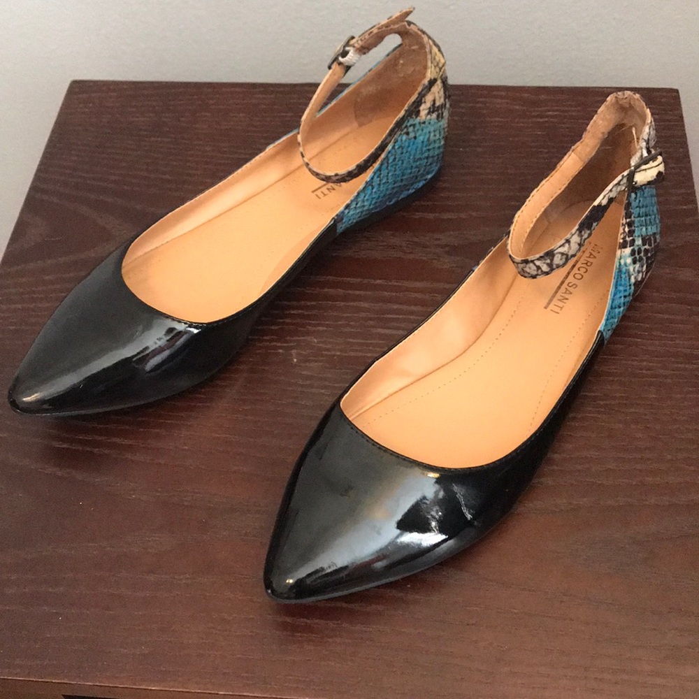 Shoemint Pantent & Python "Hattie" Flats - image 5